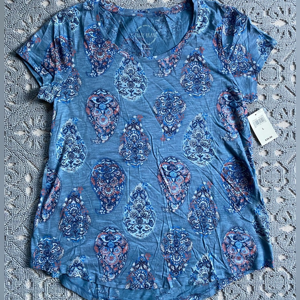 BRAND NEW LUCKY BRAND PAISLEY FLORAL PRINT SHIRT SIZE LARGE